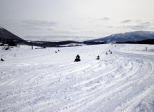 Snowmobiling in Niseko