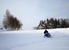 Snowmobiling in Niseko